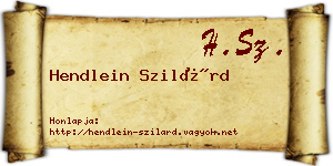Hendlein Szilárd névjegykártya