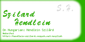 szilard hendlein business card